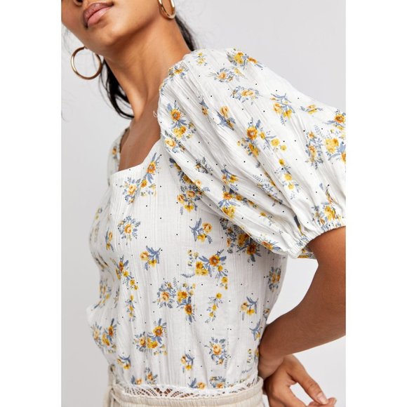 NWT Free People Angela Bodysuit / White Combo - Picture 5 of 7